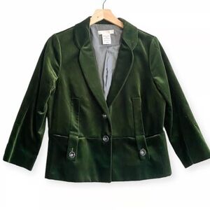 Chloé Green Velvet cropped blazer Jacket